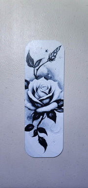 Boekenlegger Roos – Elegant Silhouet in Zwart & Wit | Tijdloos & Romantisch Design